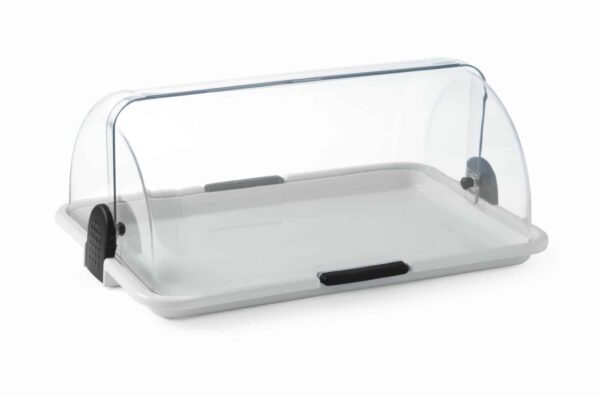 APS Buffetvitrine Rolltop-Präsenter Hotel Buffet gekühlt mit Akkus Weiss NEU