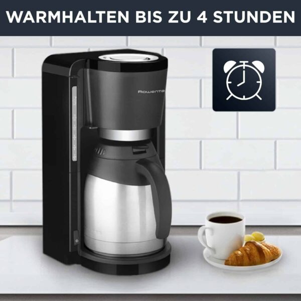Rowenta Filter-Kaffeemaschine mit Thermoskanne 4h 12 Tassen Milano Schwarz NEU – Bild 2