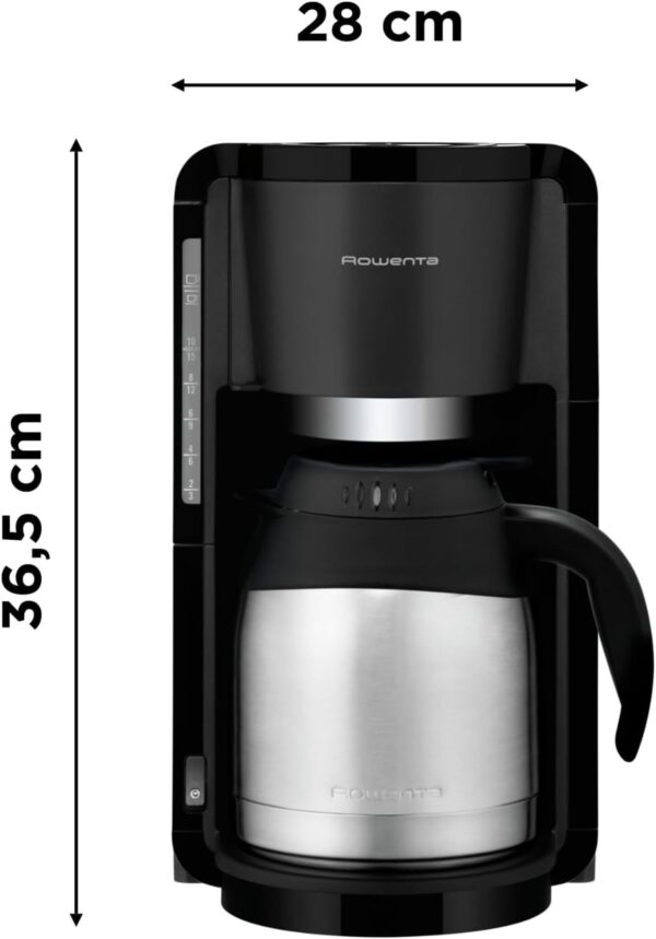 Rowenta Filter-Kaffeemaschine mit Thermoskanne 4h 12 Tassen Milano Schwarz NEU – Bild 4