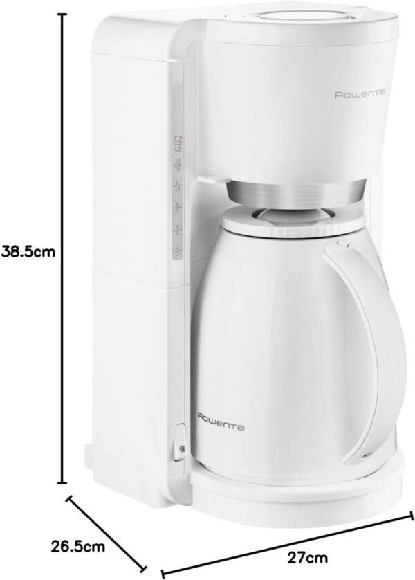 Rowenta Filter-Kaffeemaschine mit Thermoskanne 4h 12 Tassen Weiss NEU – Bild 2