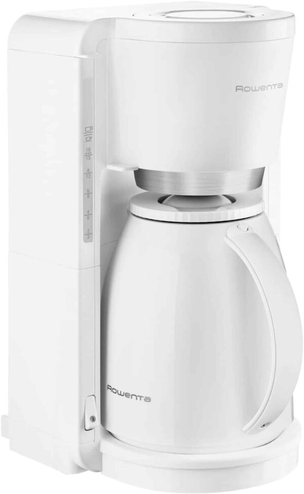 Rowenta Filter-Kaffeemaschine mit Thermoskanne 4h 12 Tassen Weiss NEU
