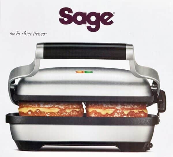 SAGE Sandwich Maker The Perfect Press Silber NEU