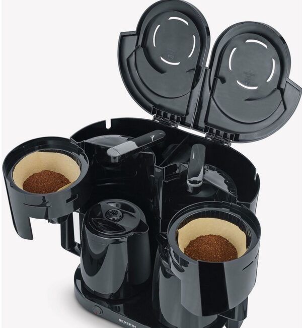 Severin Doppel-Filter-Kaffeemaschine DUO mit Thermokanne 2 Liter Schwarz NEU – Bild 2