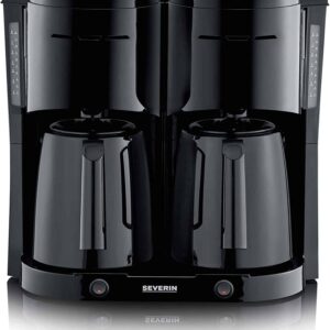 Severin Doppel-Filter-Kaffeemaschine DUO mit Thermokanne 2 Liter Schwarz NEU
