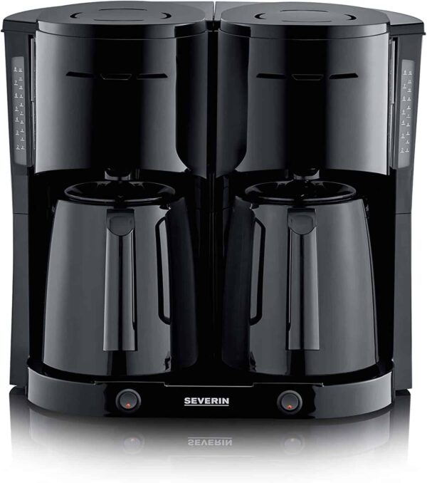 Severin Doppel-Filter-Kaffeemaschine DUO mit Thermokanne 2 Liter Schwarz NEU
