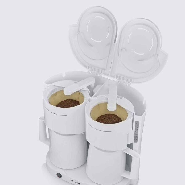 Severin Doppel-Filter-Kaffeemaschine DUO mit Thermokanne 2 Liter Weiss NEU – Bild 2