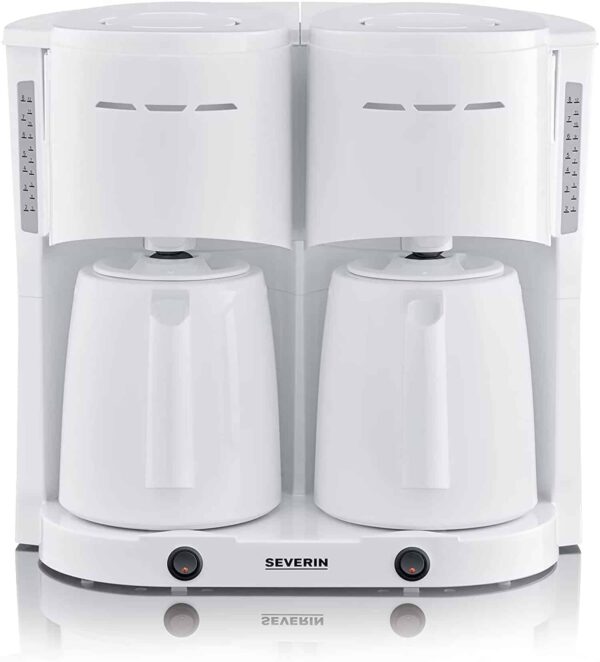 Severin Doppel-Filter-Kaffeemaschine DUO mit Thermokanne 2 Liter Weiss NEU