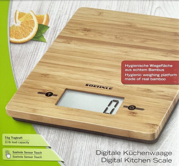 Soehnle Digital-Küchen-Waage Bamboo bis 5-Kg Natur-Holz-Braun NEU – Bild 2