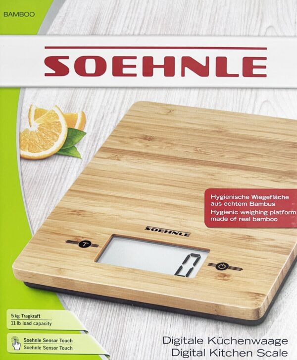 Soehnle Digital-Küchen-Waage Bamboo bis 5-Kg Natur-Holz-Braun NEU