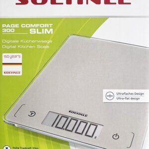 Soehnle Digital-Küchen-Waage Page Comfort 300 Slim bis 10-Kg Silber Grau NEU