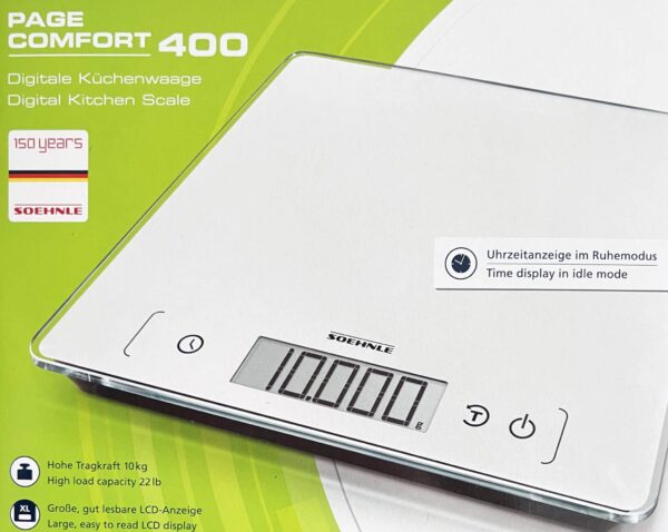 Soehnle Digital-Küchen-Waage Page Comfort 400 bis 10-Kg Weiss NEU – Bild 2