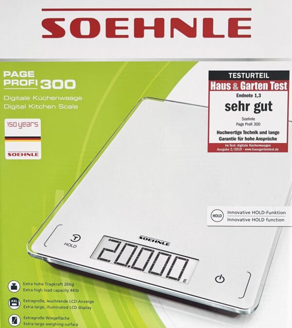 Soehnle Digital-Küchen-Waage Page Profi 300 bis 20-Kg Weiss NEU