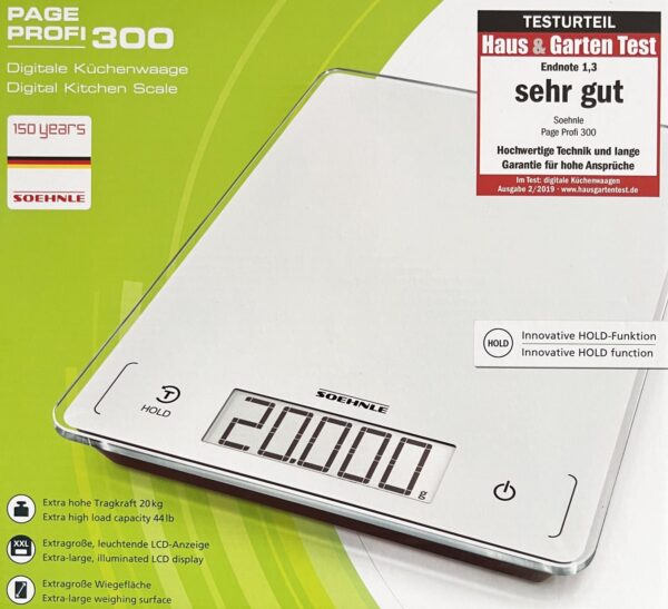 Soehnle Digital-Küchen-Waage Page Profi 300 bis 20-Kg Weiss NEU – Bild 2