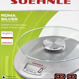 Soehnle Digital-Küchen-Waage ROMA Silver bis 5-Kg Silber NEU