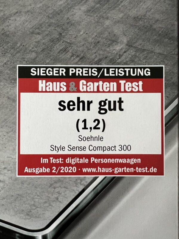 Soehnle Digital-Personen-Waage Compact 300 bis 180 Kg Grau Natur-Stein NEU – Bild 3