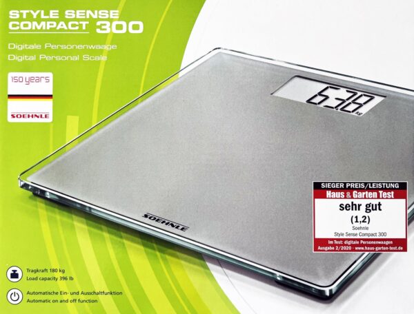 Soehnle Digital-Personen-Waage Compact 300 bis 180 Kg Grau NEU – Bild 2