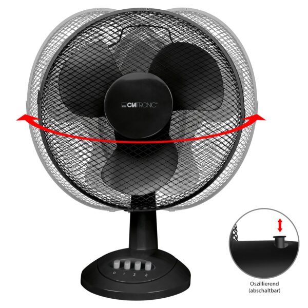 Stand-Ventilator Tisch-Ventilator Ø 30 cm 40 W Schwarz NEU – Bild 2