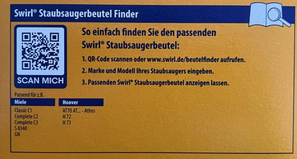 16 Swirl M40 Staubsaugerbeutel für Miele Staubsauger + 4 Abluftfilter NEU – Bild 3