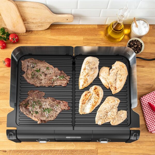 Tefal Elektro-Grill BBQ-Grill Tischgrill  2x Grillplatten 2400 W Schwarz NEU – Bild 2