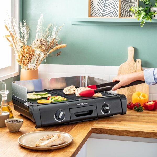 Tefal Elektro-Grill BBQ-Grill Tischgrill  2x Grillplatten 2400 W Schwarz NEU – Bild 3