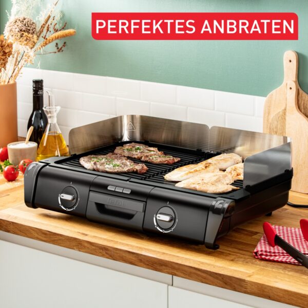 Tefal Elektro-Grill BBQ-Grill Tischgrill 2x Grillplatten 2400 W Schwarz NEU – Bild 6