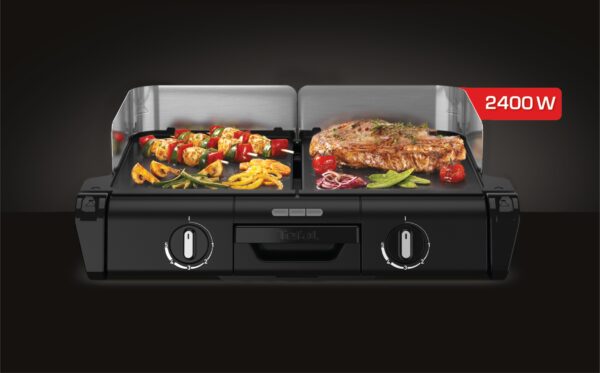 Tefal Elektro-Grill BBQ-Grill Tischgrill 2x Grillplatten 2400 W Schwarz NEU – Bild 3