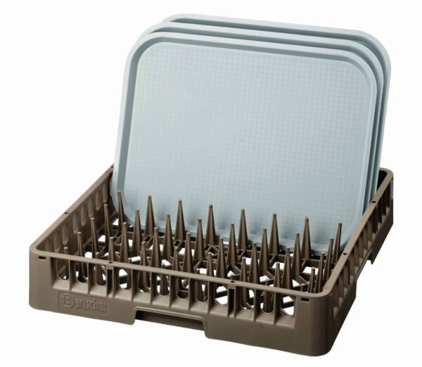 Bartscher Tellerkorb Tablettkorb für Spülmaschine 500 x 500 x 100 mm Braun – Bild 3
