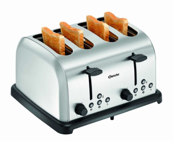 Bartscher Toaster 4 Scheiben-Schlitz aus Edelstahl Silber NEU – Bild 3