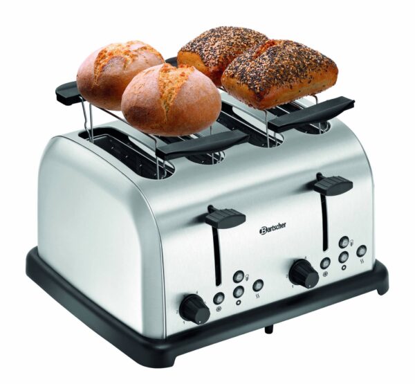 Bartscher Toaster 4 Scheiben-Schlitz aus Edelstahl Silber NEU – Bild 4