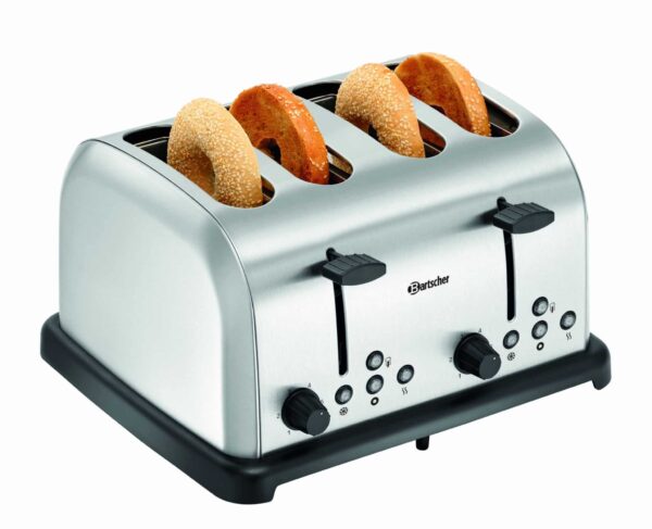 Bartscher Toaster 4 Scheiben-Schlitz aus Edelstahl Silber NEU – Bild 5