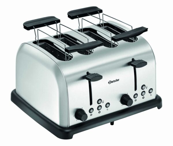 Bartscher Toaster 4 Scheiben-Schlitz aus Edelstahl Silber NEU – Bild 9