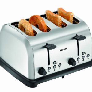Bartscher Toaster 4 Scheiben-Schlitz aus Edelstahl Silber NEU