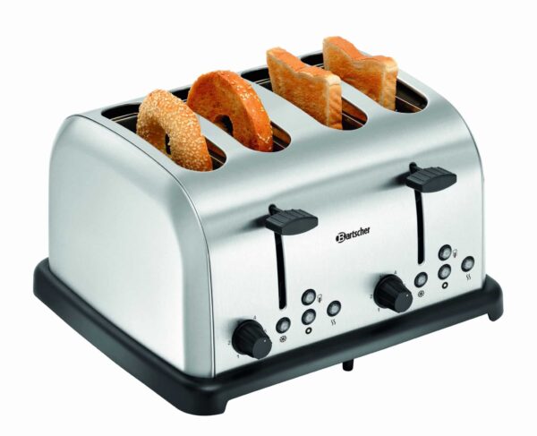 Bartscher Toaster 4 Scheiben-Schlitz aus Edelstahl Silber NEU