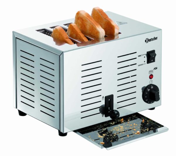 Bartscher Edelstahl Toaster für 4 Scheiben Silber NEU – Bild 3