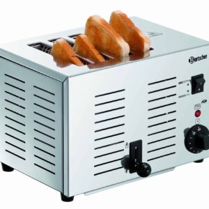 Bartscher Edelstahl Toaster für 4 Scheiben Silber NEU