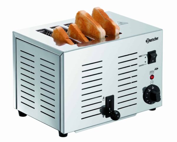 Bartscher Edelstahl Toaster für 4 Scheiben Silber NEU