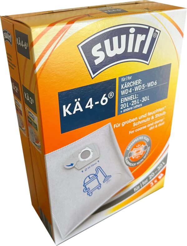 6 Swirl Kä4-6 Staubsaugerbeutel für Kärcher Einhell Staubsauger 20-30 Liter – Bild 2