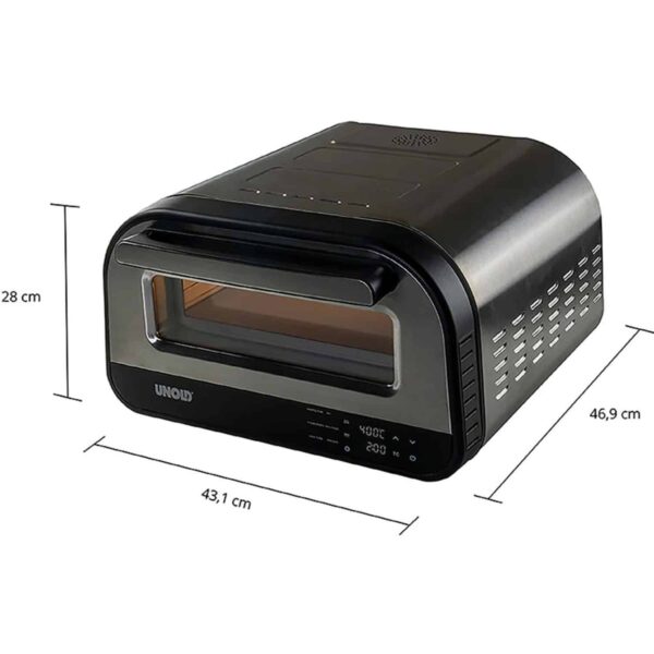 Unold Pizzaofen Luigi aus Edelstahl für Pizza bis Ø 30cm 400°C 230V NEU – Bild 3