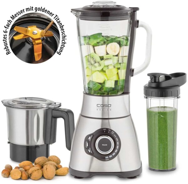 Caso Smoothie Stand-Mixer Barmixer Kaffeemühle Eis-Crusher 1,75 Liter NEU