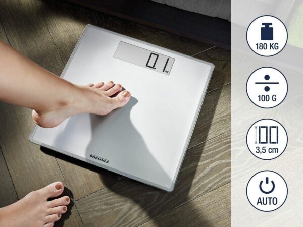 Soehnle Digital-Personen-Waage Comfort 100 bis 180 Kg Weiss Glas NEU – Bild 4