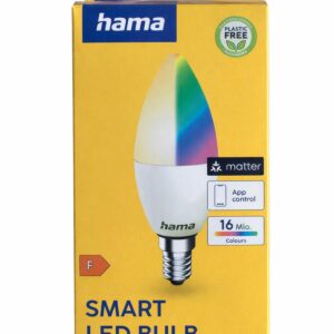Hama LED-Kerzen-Birne E14 Matter WLAN RGBW App Alexa Siri dimmbar 2700–6500K