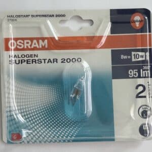 5x OSRAM G4 Halogen Stiftsockel-Birne Lampe dimmbar 12V 8W = 10W Warm-Weiss