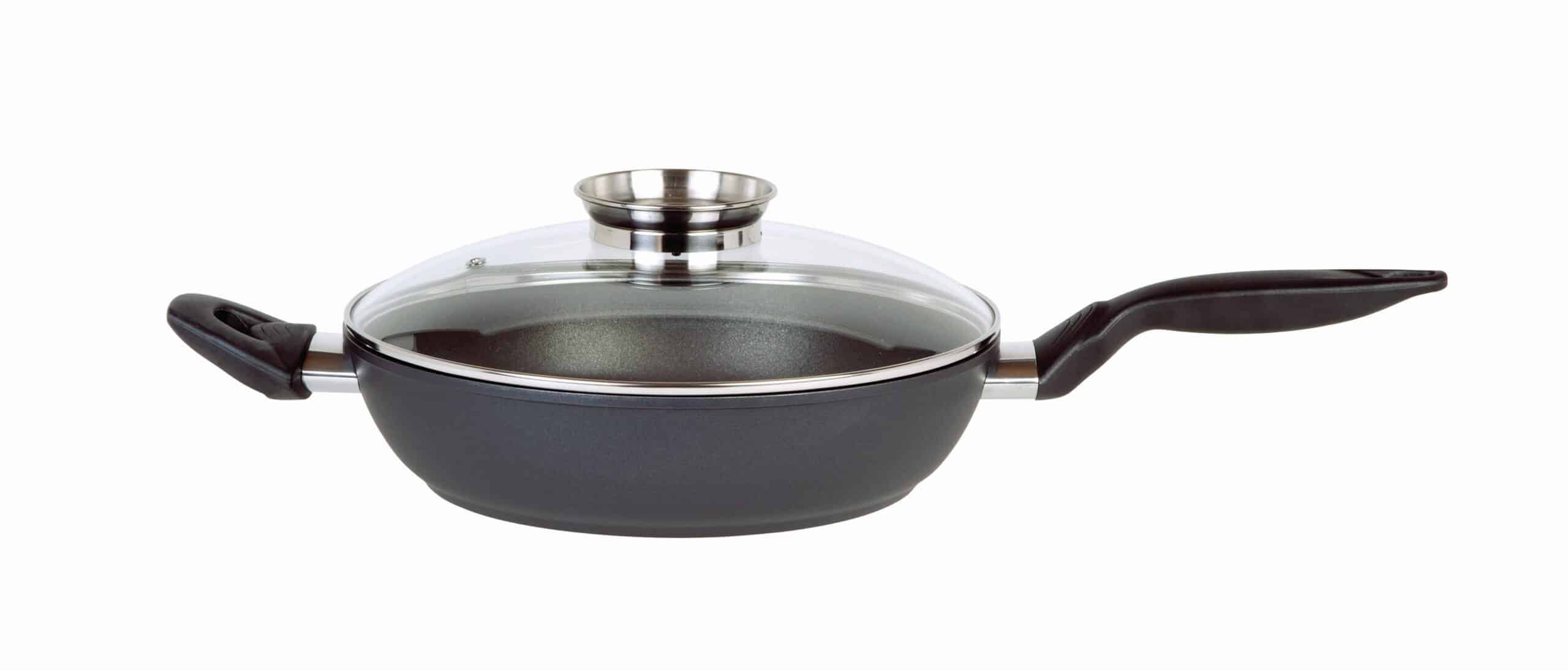 GSW Schmorpfanne Jumbo Bratpfanne mit Deckel Serie Bioroma Ø 28 cm Schwarz NEU